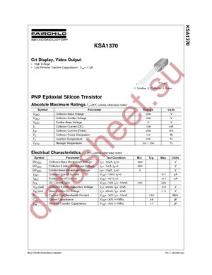 KSA1370FBU datasheet  